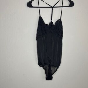 Free People Black Lace Bodysuit size small